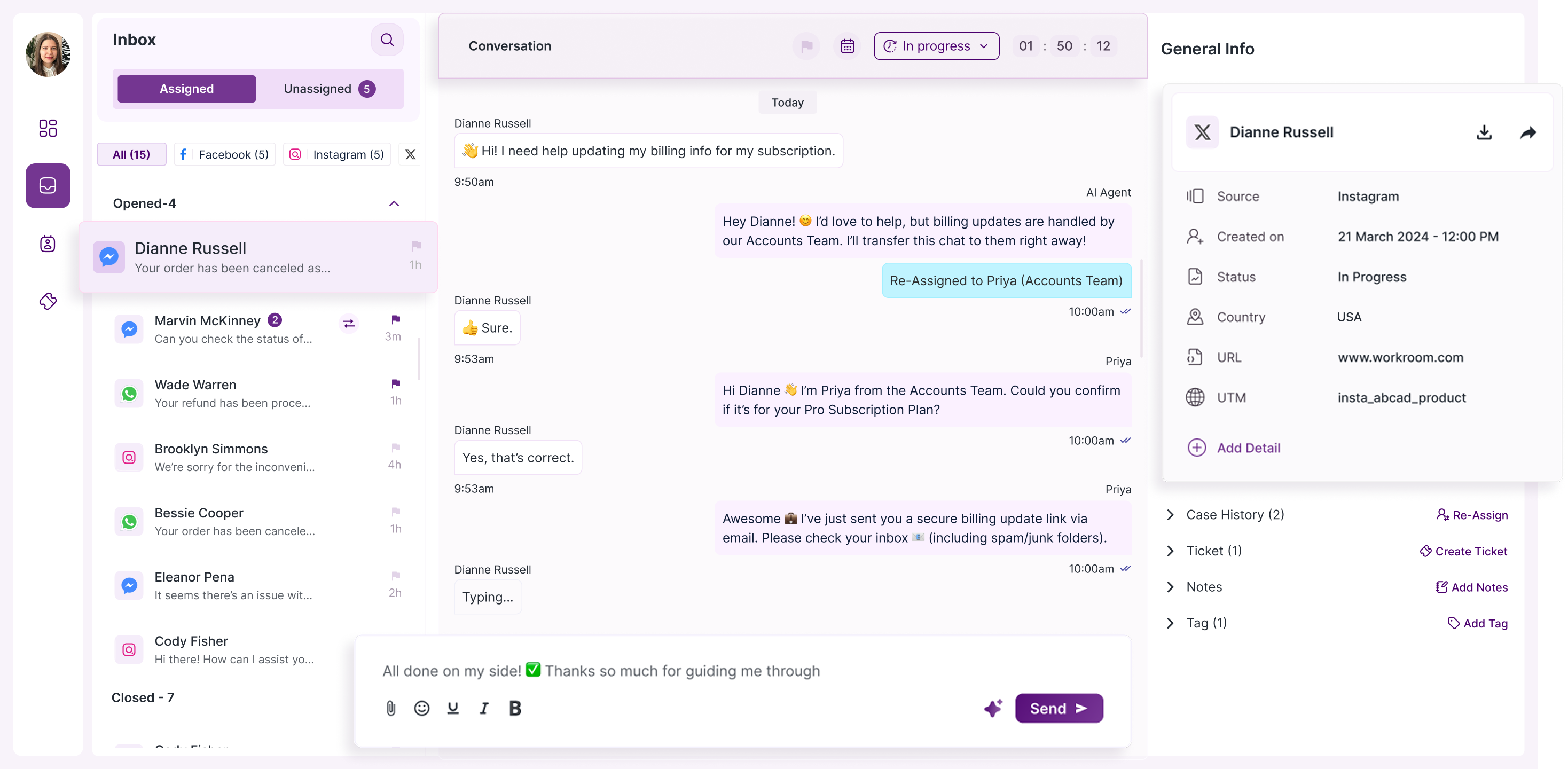 Lenichat Inbox Screenshot