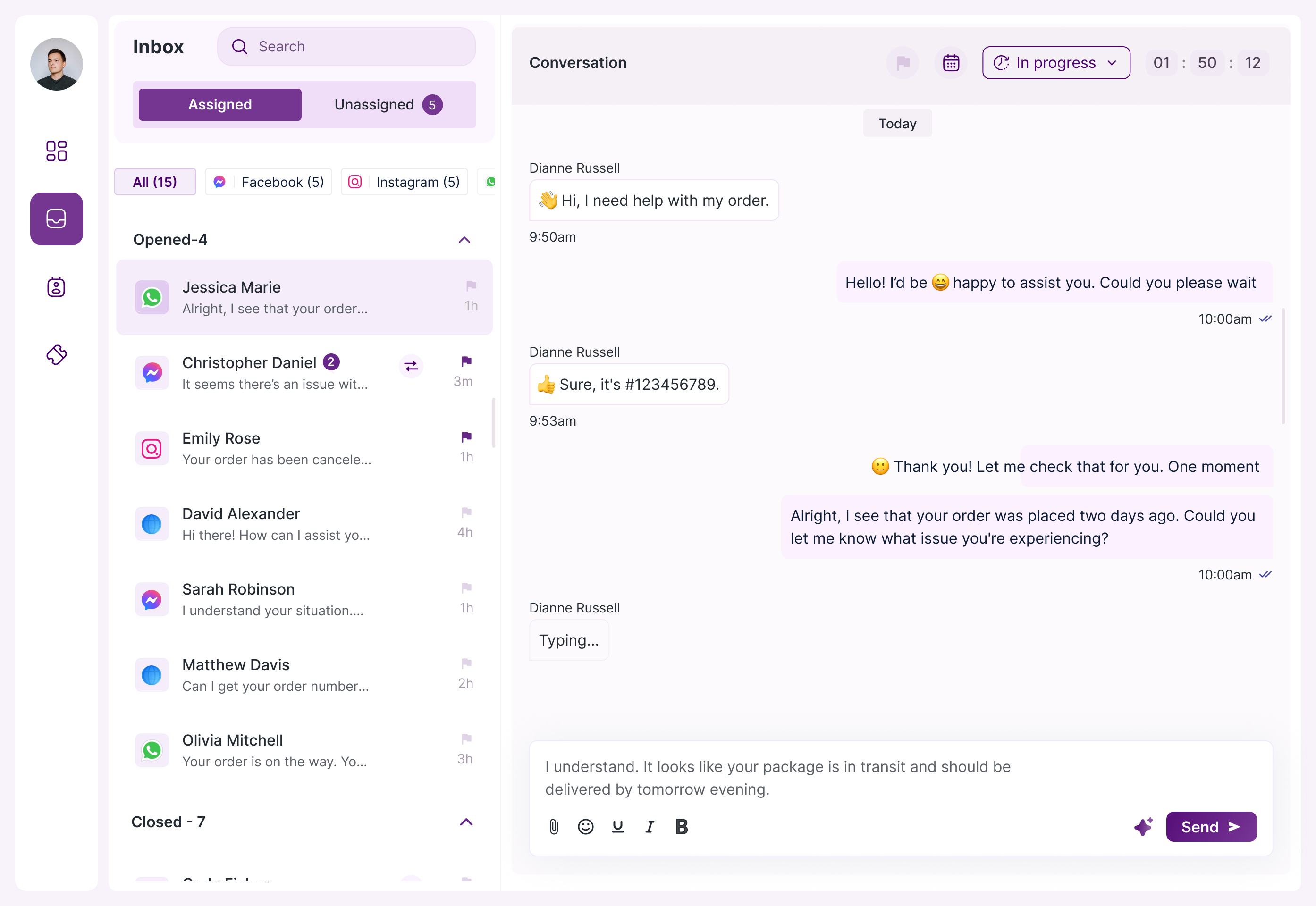 Unified Inbox interface